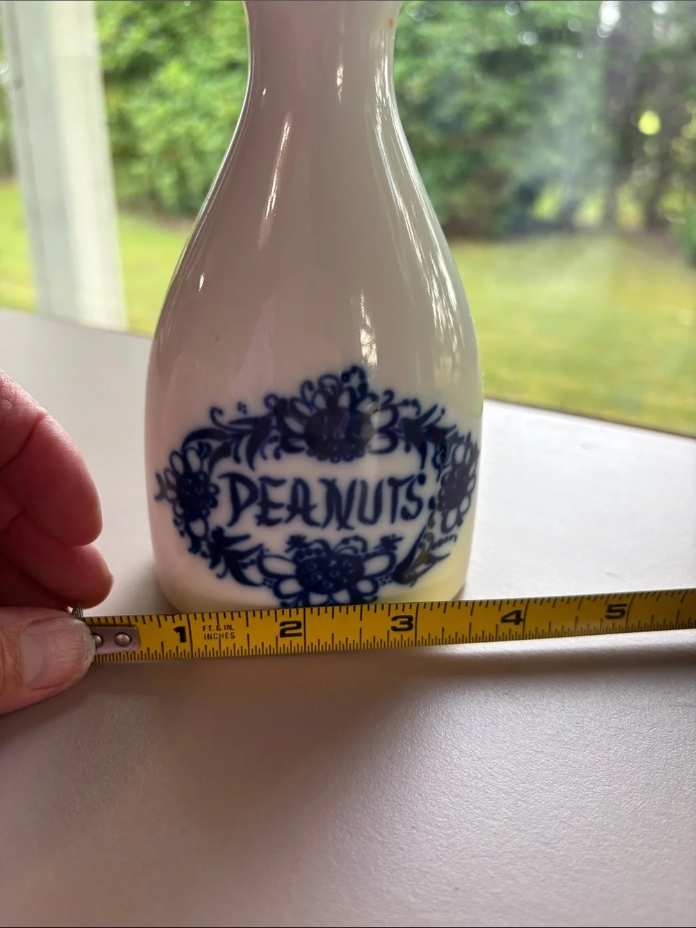 Porsgrund Peanuts Shaker with Blue and White Ceramic Vase from Norway